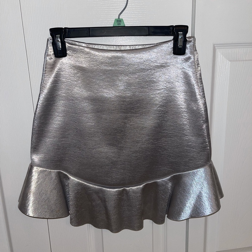 H&M silver mini skirt size US4